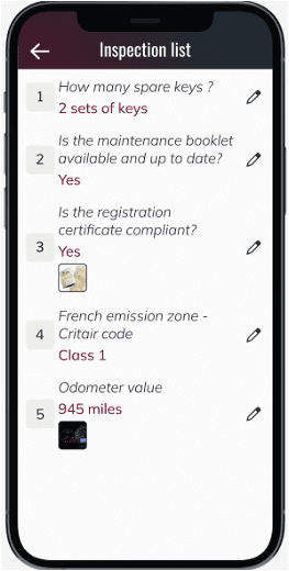execution mobile apps inspection list